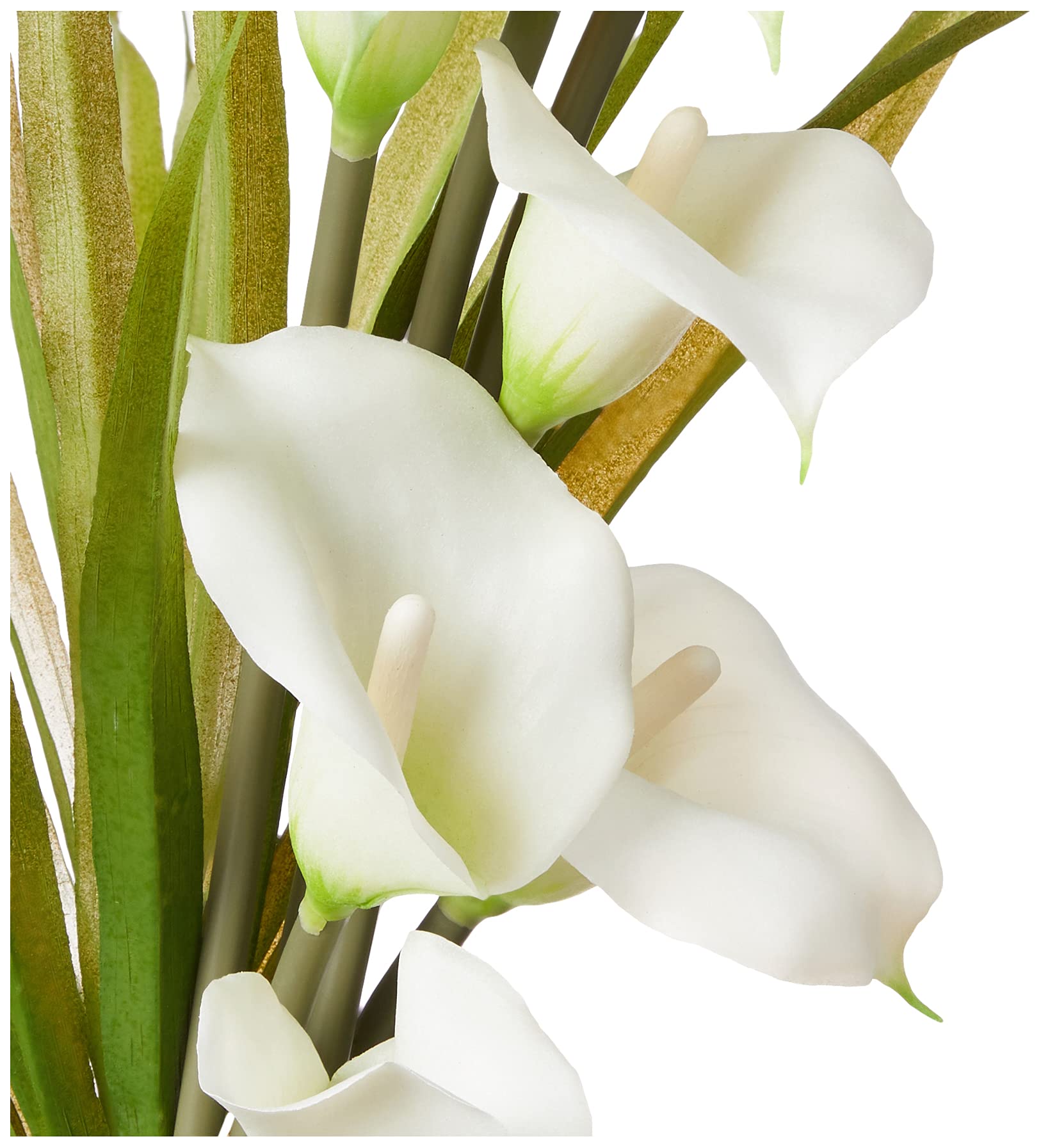 Nearly Natural 15.5in. Calla Lily and Grass Artificial Arrangement in Vase, Cream - Image 6