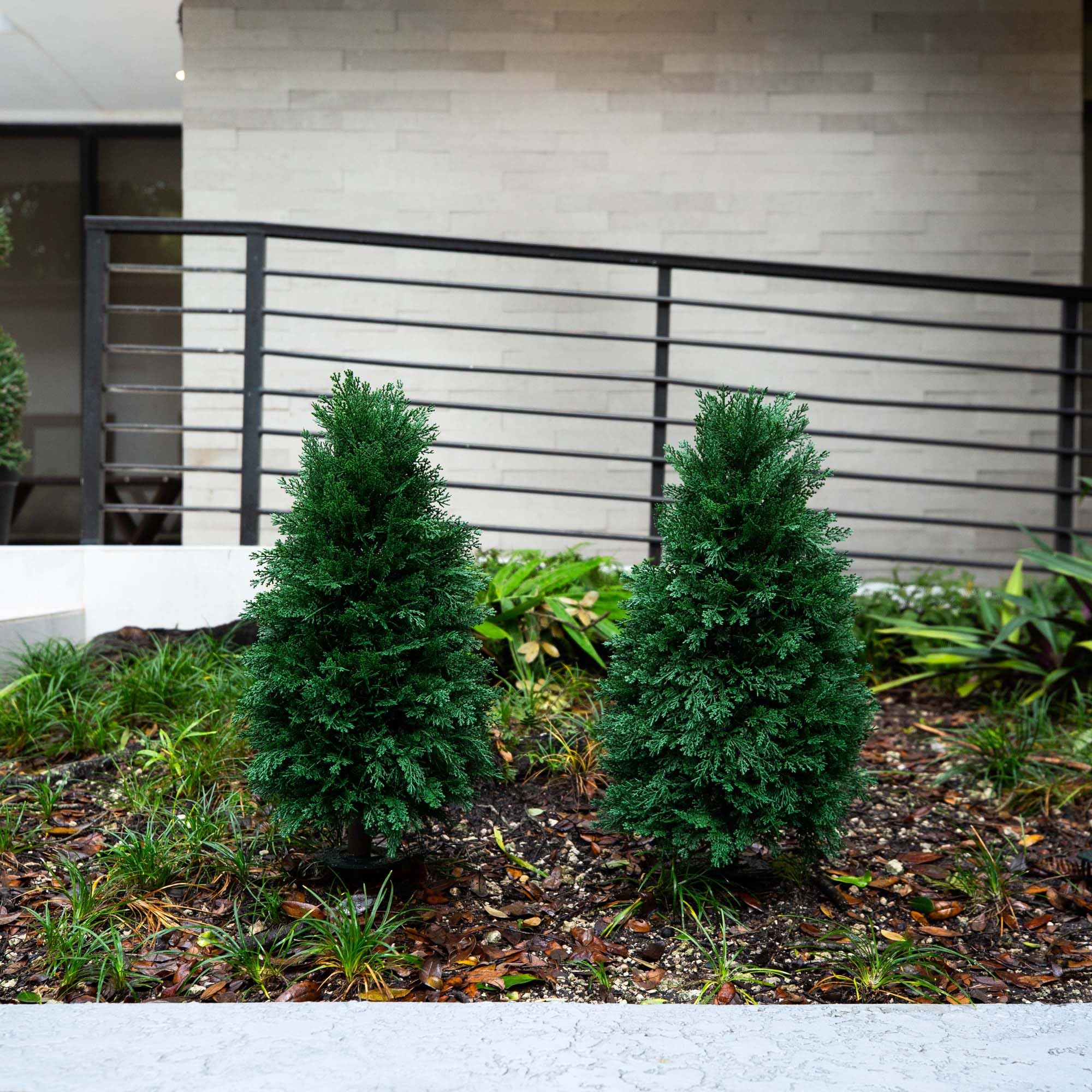 Nearly Natural 2.5ft. UV Resistant Artificial Cedar Plant with Integrated Ground Stake (Indoor/Outdoor) - Set of 2 - Image 5