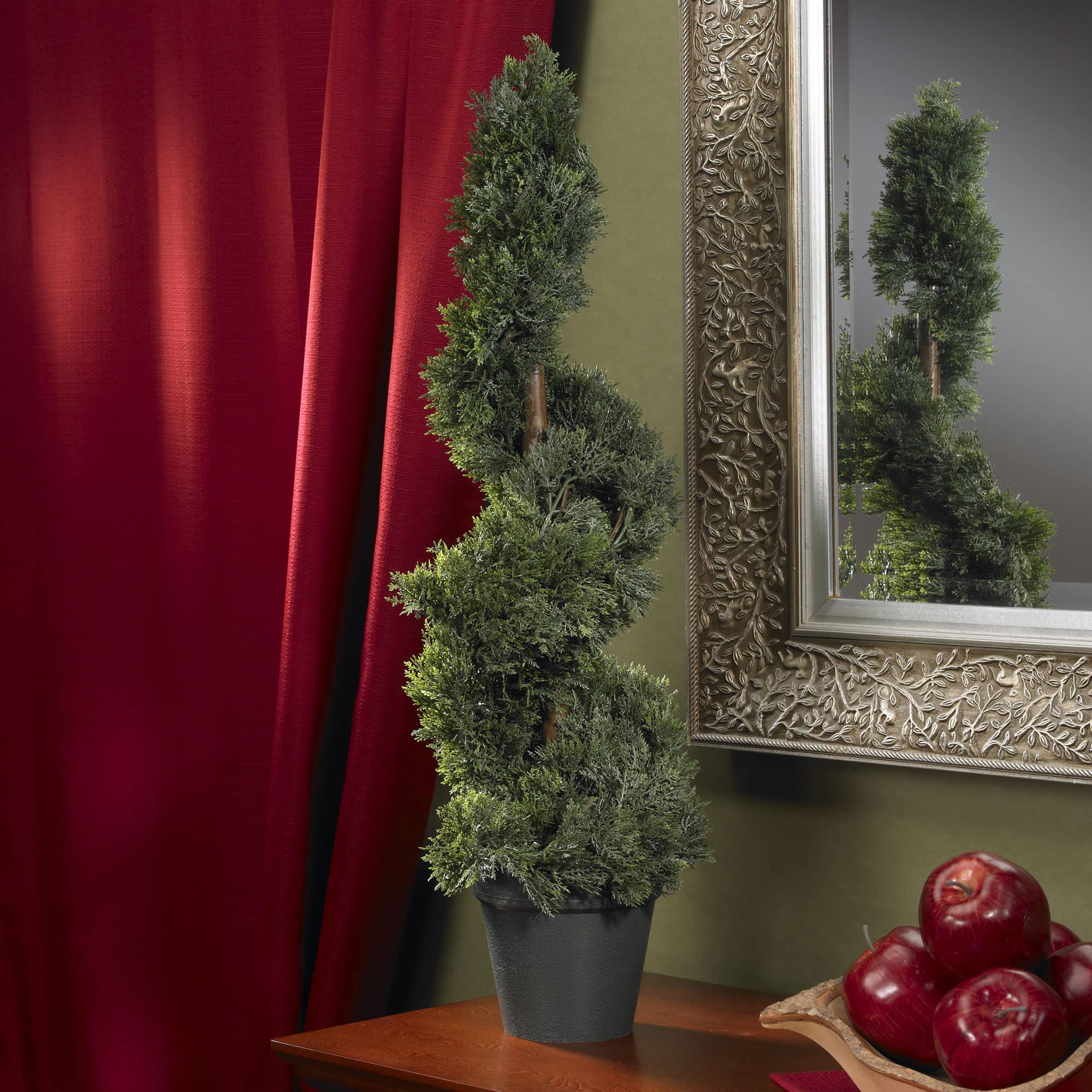 Nearly Natural 2ft. Cedar Spiral Silk Tree (Indoor/Outdoor) - Image 5
