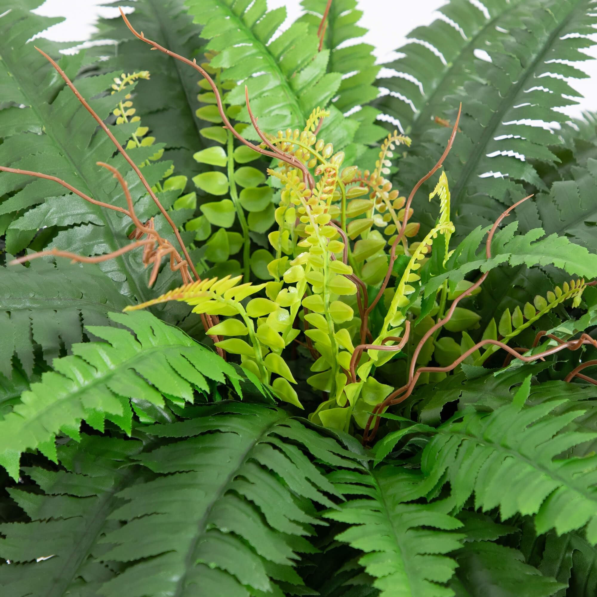 Nearly Natural 32in. Artificial Double Boston Fern in Handmade Mexican Talavera Ceramic Planter - Image 3