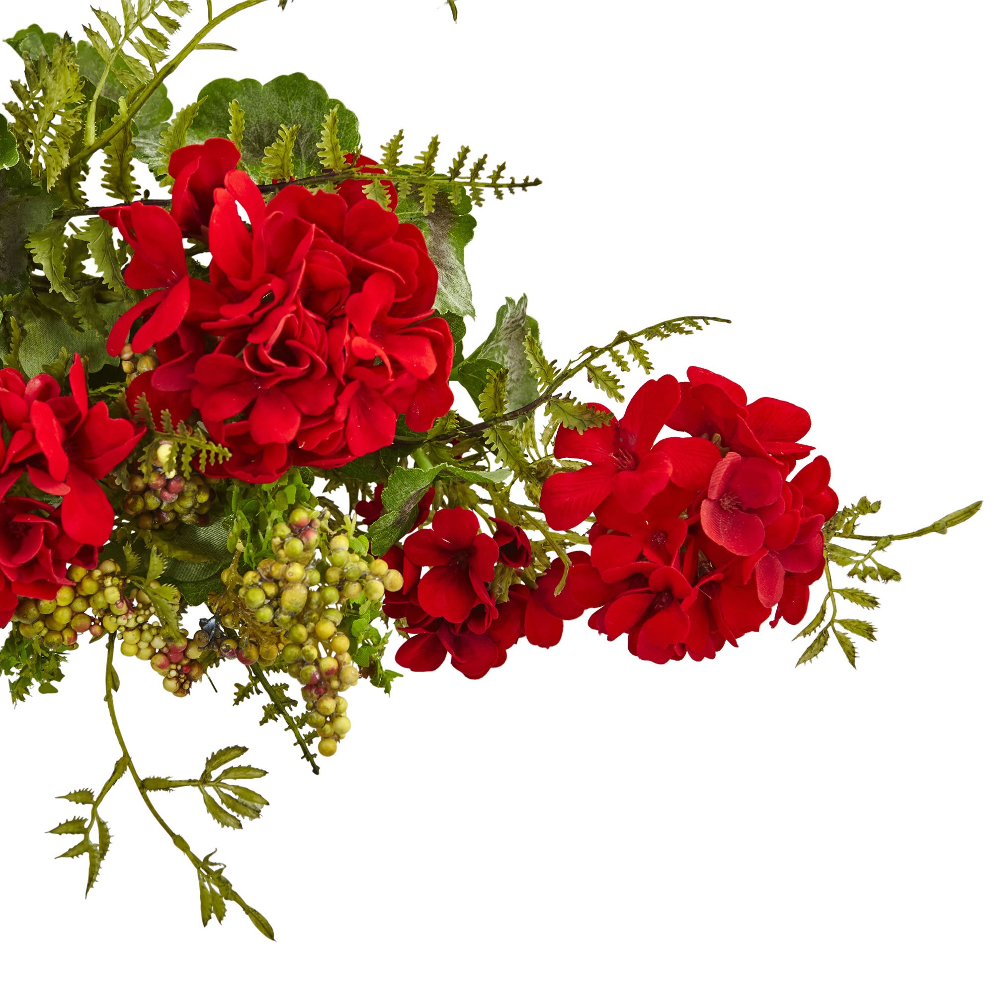 Nearly Natural 32in. Geranium and Berry Swag - Image 3