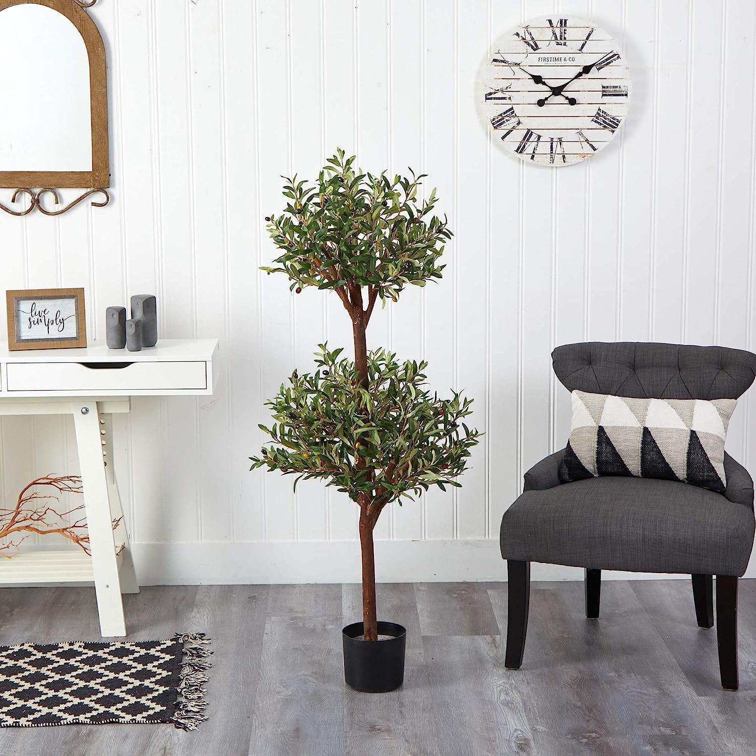 Nearly Natural 4.5ft. Olive Double Topiary Artificial Tree - Image 10