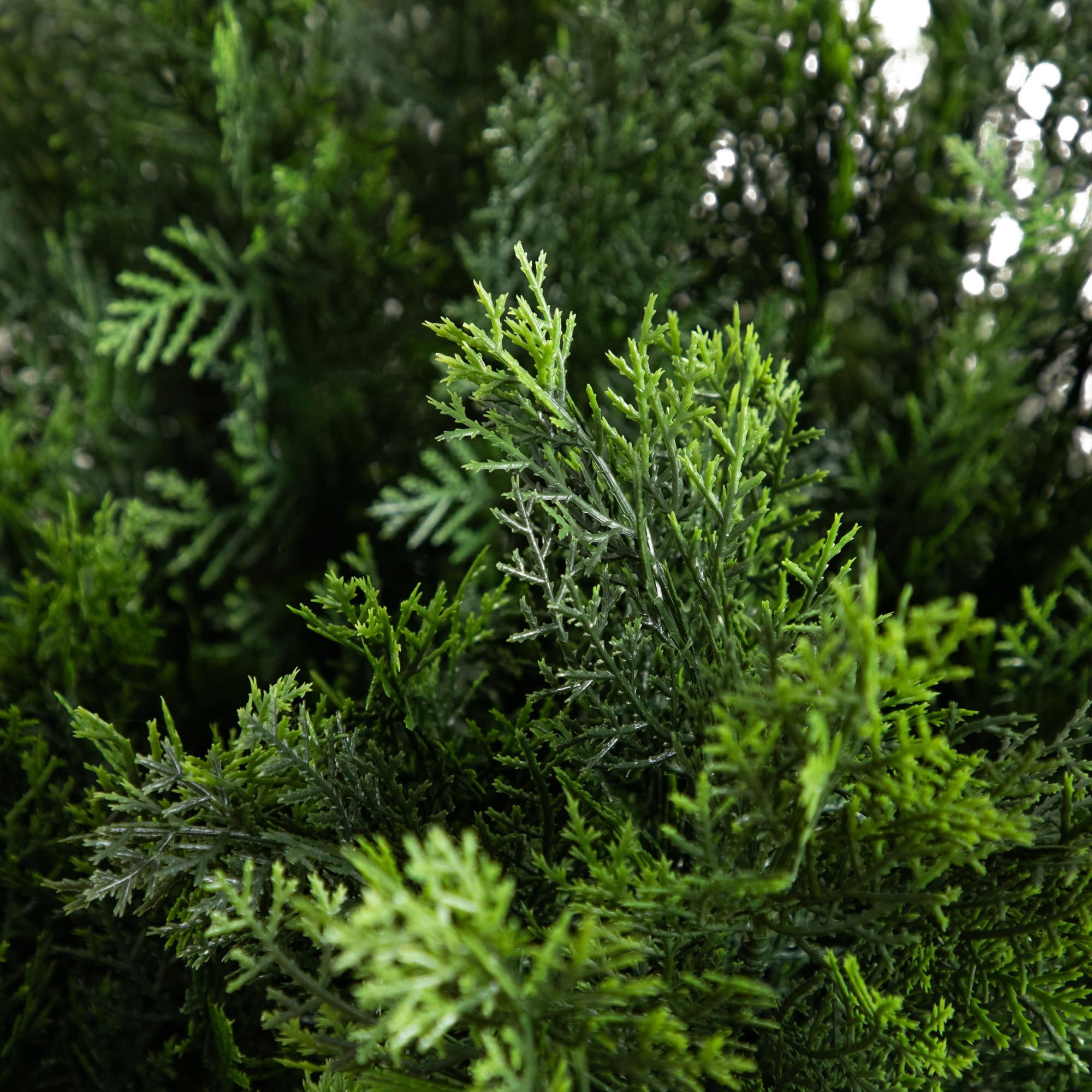 Nearly Natural 5-FT Artificial Cedar Bush, Indoor/Outdoor UV Resistant Faux Cedar Bush in Black Nursery for Front Porch Décor, Artificial Shrubs for Outdoors - Image 3