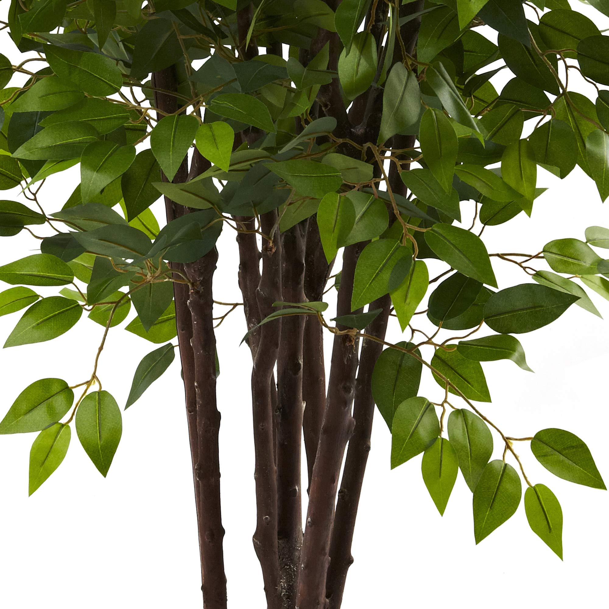 Nearly Natural 6.5FT Artificial Deluxe Ficus Tree for Indoor Home Décor, Large Fake Plant with Black Nursery Planter, Faux Ficus Tree - Image 4