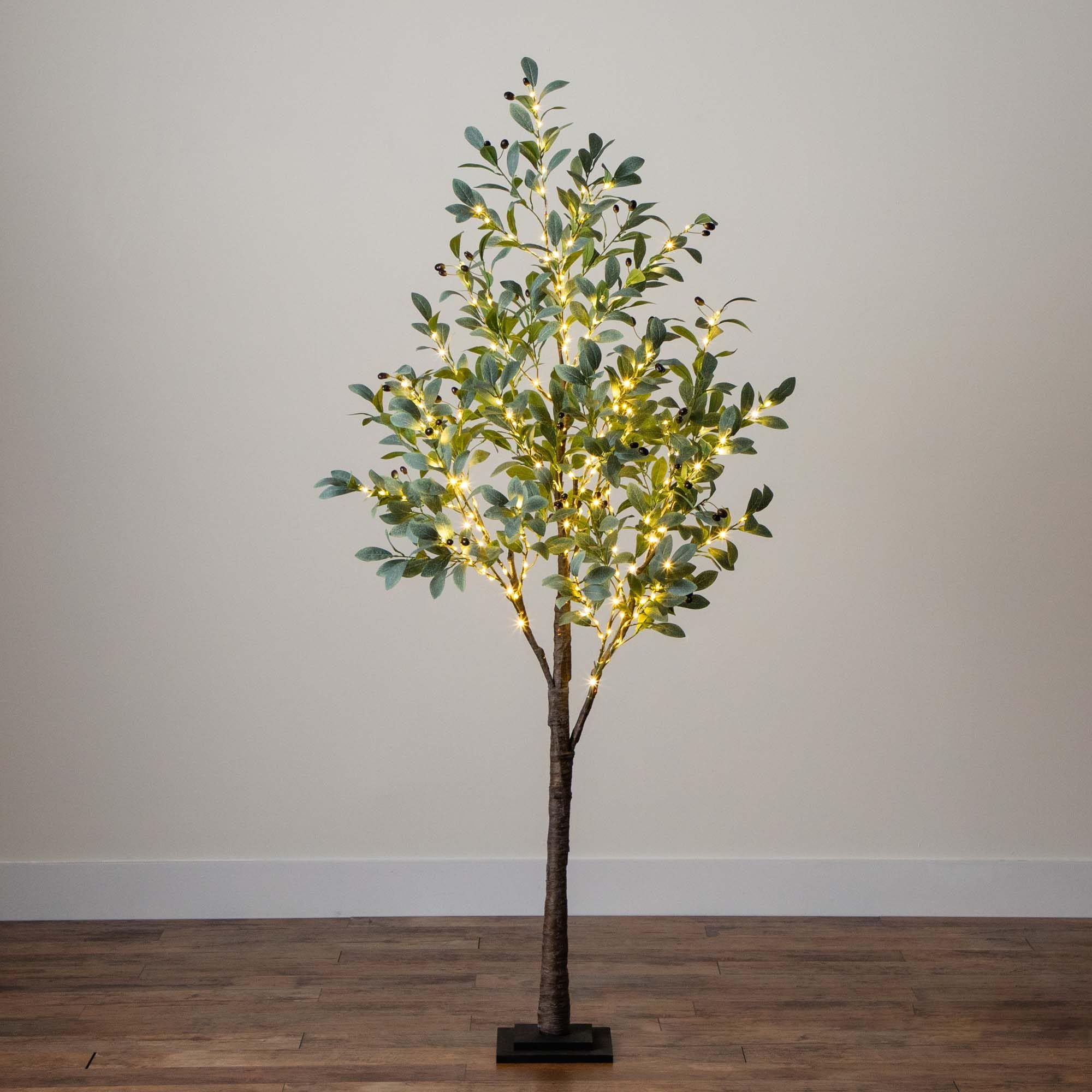 Nearly Natural 6-FT Artificial Fruiting Olive Tree with 280 Warm White LED Lights, Faux Olive Tree Indoor Home Décor, Pre-lit with Lifelike Fruits and Sturdy Base Stand - Image 8