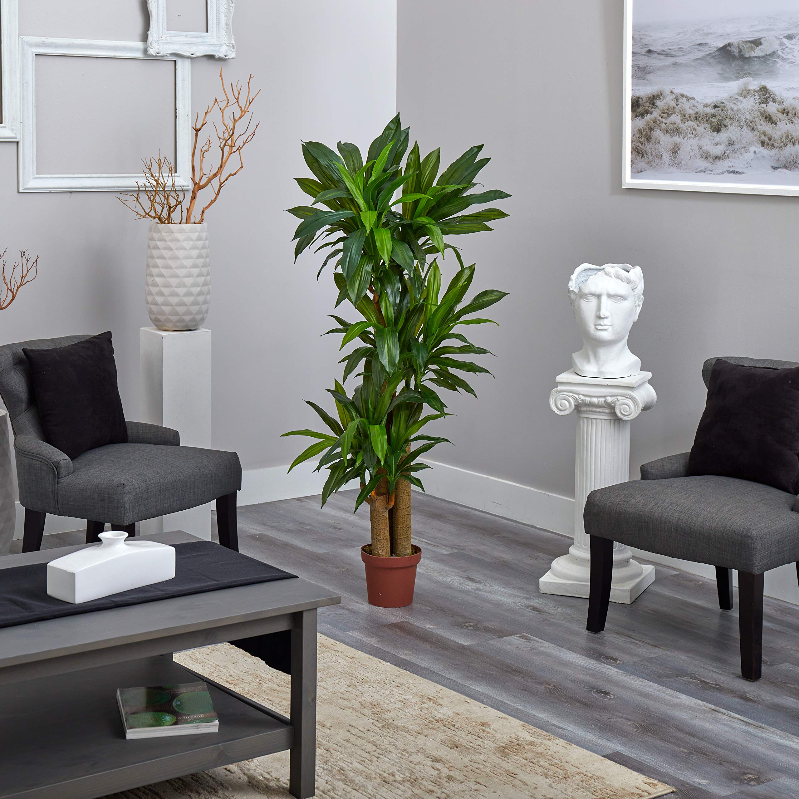 Nearly Natural 62IN Artificial Corn Stalk Dracaena Plant, Tall Fake Plant for Indoor Home Décor, Real Touch Faux Plant - Image 6