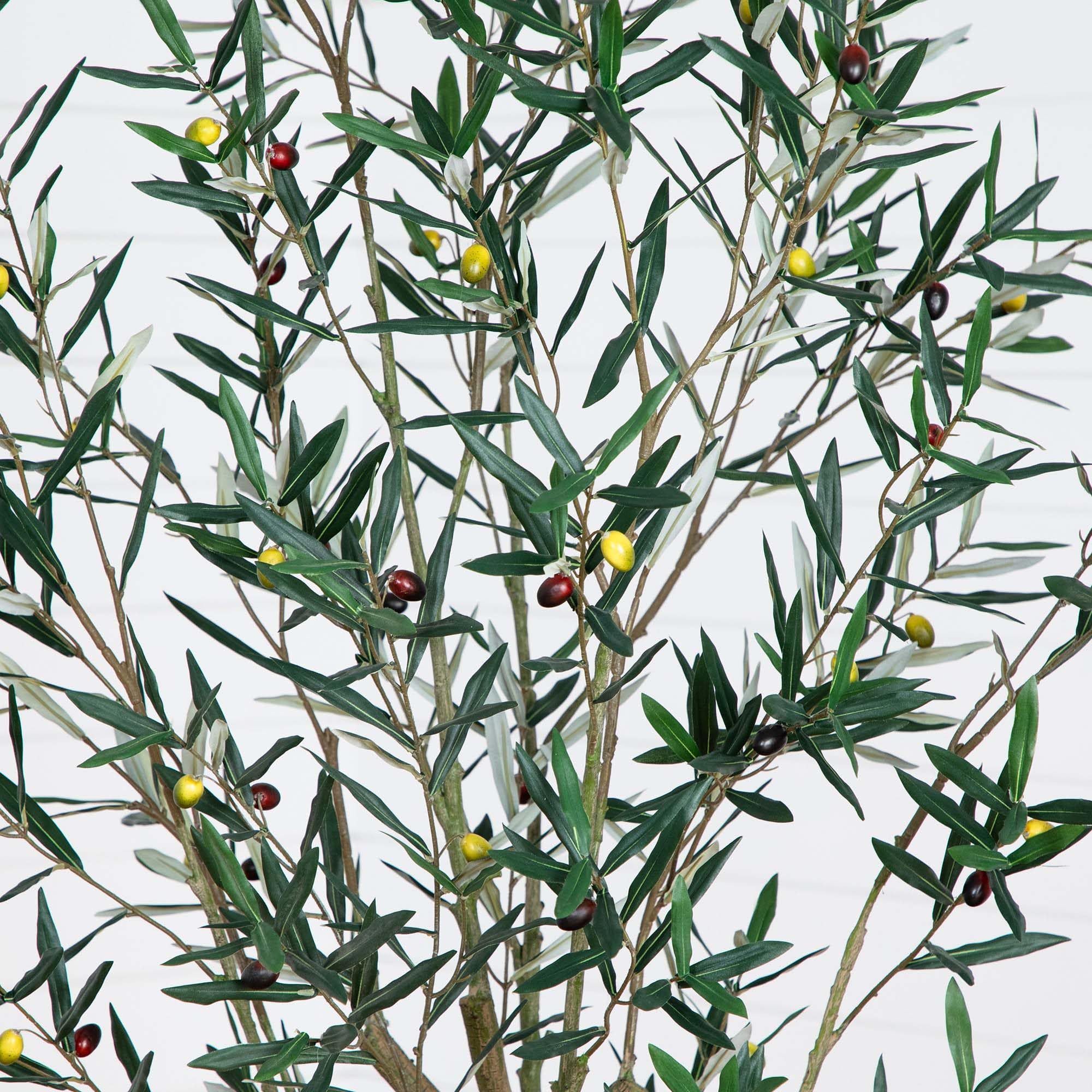 Nearly Natural Greco Olive Tree Artificial Indoor 7FT Tall Designer Ultra Realistic Thick Trunk Faux Olive Tree for Home and Office Decor, Fake Olive Tree with Olive Tree Branches and Lifelike Fruits - Image 3