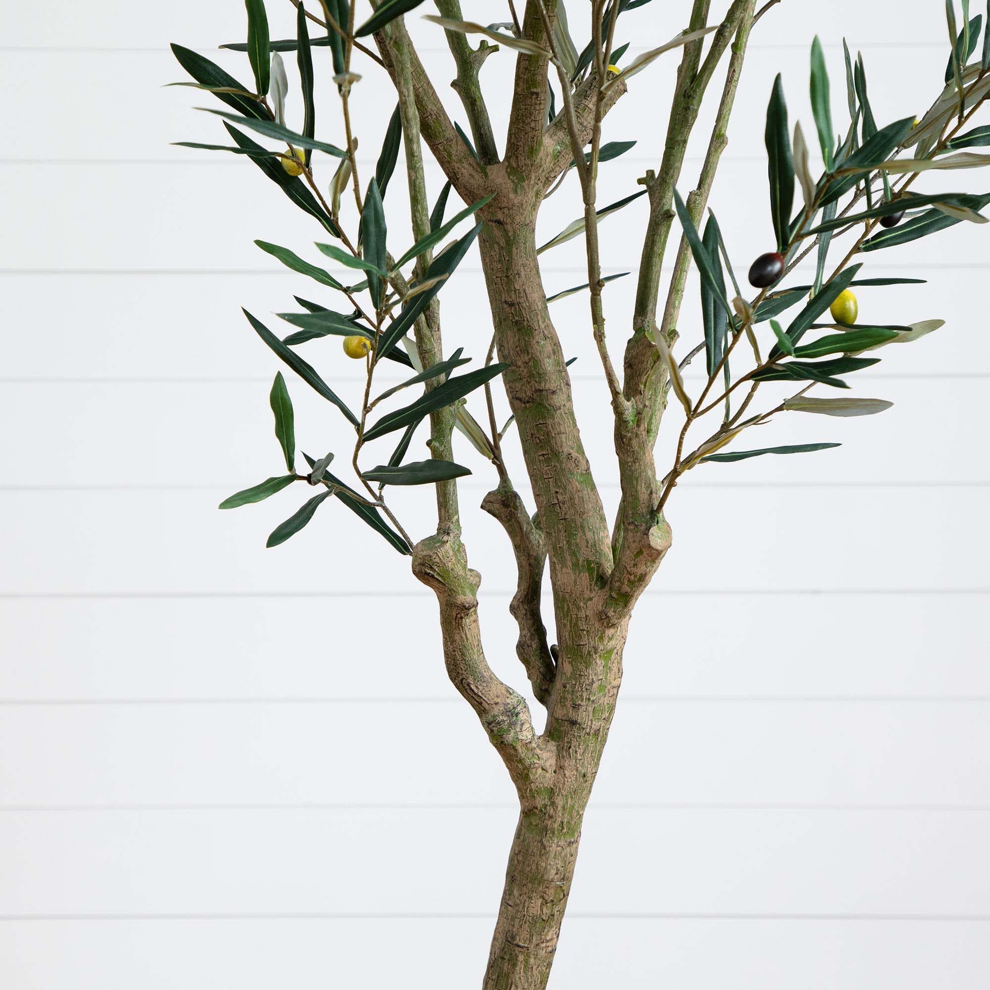 Nearly Natural Greco Olive Tree Artificial Indoor 7FT Tall Designer Ultra Realistic Thick Trunk Faux Olive Tree for Home and Office Decor, Fake Olive Tree with Olive Tree Branches and Lifelike Fruits - Image 4