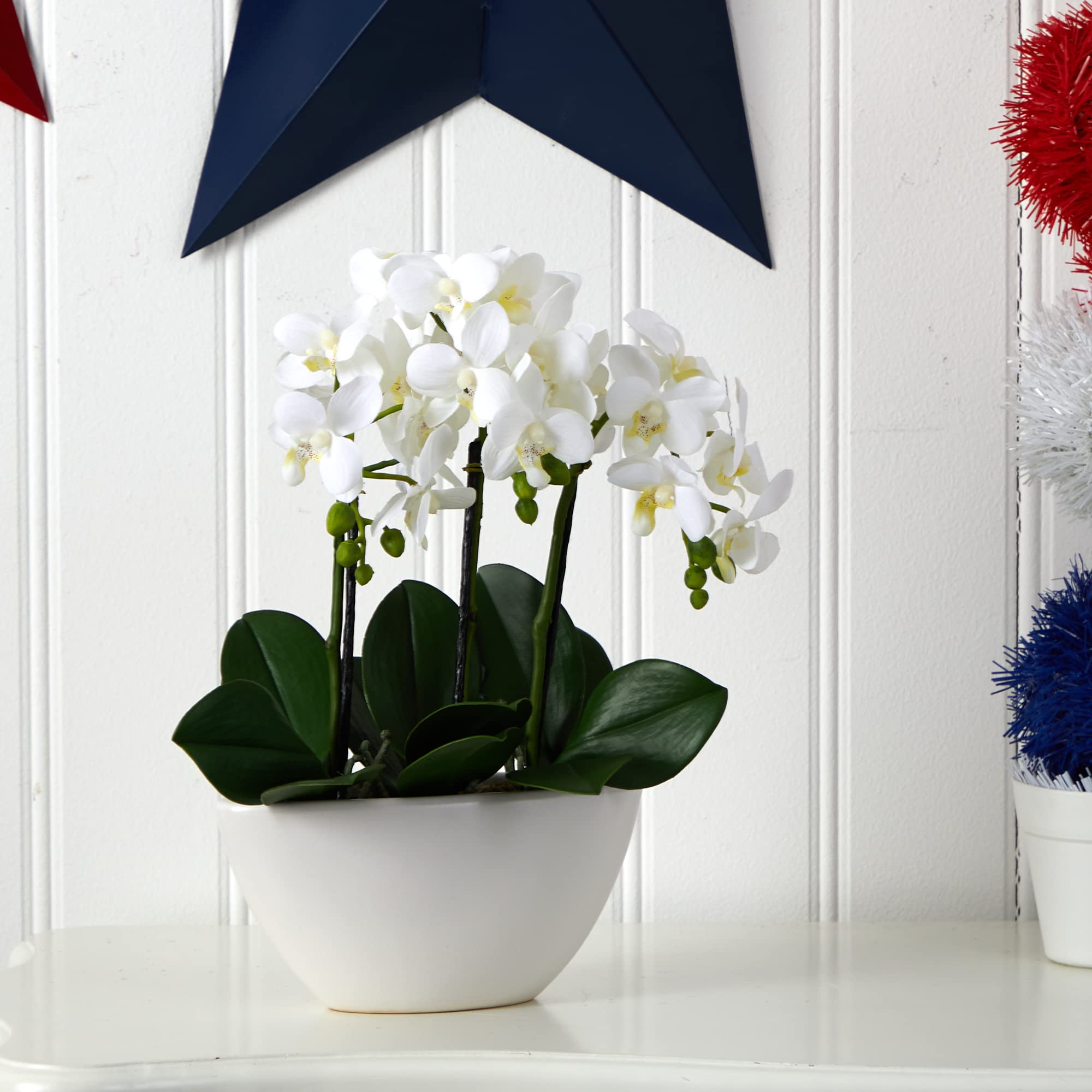 Nearly Natural Phalaenopsis Silk Flower Arrangement - Image 4
